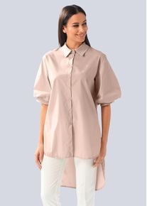 Bluse mit Hemdkragen in beige - Alba Moda