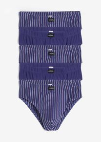 Slip alto con cotone (pacco da 5), Blu, Taglia 5 (M), bonprix