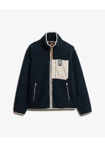 Superdry Heren Fleece jas crème / marine S