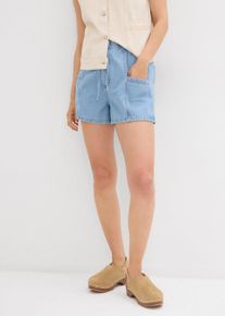 Short en jean avec taille haute élastiquée - bleu - taille 40 avec coton - bonprix