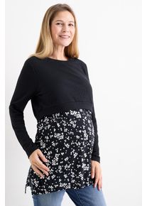 C&A Mama C&A Koszulka z długim rękawem do karmienia-w stylu 2 w 1, Czarny, Rozmiar: 2XL