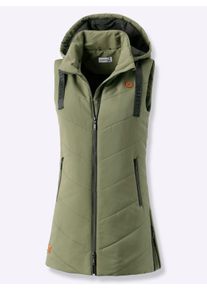 Damen Longweste mit V-Steppung in khaki ,Größe 50, WITT, 100% Polyester. Wattierung: 100% Polyester