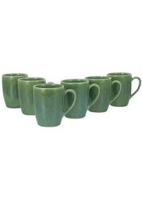 Creatable Kaffeebecherset , Grün , Keramik , 6-teilig , 300 ml , Geschirr, Tassen, Tassen Sets