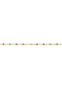 Coloured stone bracelet made of 585 yellow gold and various gemstones, solid