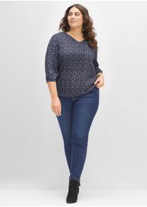 sheego Damen Tunika mit Blumenprint in mittelblau-bedruckt ,Größe 40, Witt, 100% Viskose