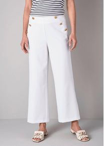 Hose mit goldfarbenen Knöpfen in offwhite - Alba Moda