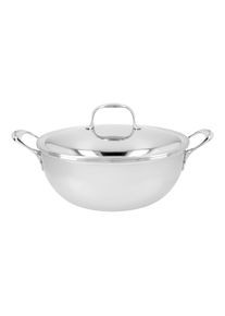 Demeyere Atlantis 7 Assiette de présentation avec couvercle à double paroi 28 cm, Inox 18/10
