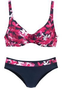 Petite Fleur Dames Beugelbikini in bessenrood geprint ,maat 36B, Witt, 80% Polyamide, 20% Elastan