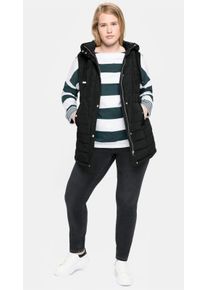 sheego Dames Bodywarmer met capuchon in zwart ,maat 40, Witt, 100% Polyester. Wattering: 100% Polyester