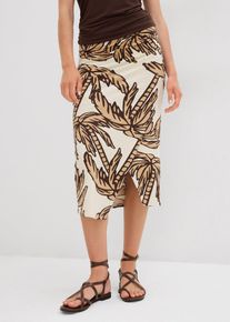 Gedessineerde rok in een zachte viscosemix - beige - maat 48/50 (XL) - bonprix