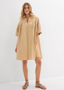 Kaftan jurk van puur biologisch katoen - beige - maat 42 - met katoen - bonprix