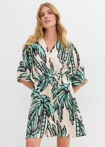 Mini jurk van soepele viscose met kimonomouwen - beige - maat 38 - viscose - bonprix