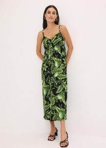 Gebloemde jurk met spaghettibandjes - zwart - maat 32/34 (XS) - bonprix