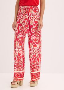 Gedessineerde jersey broek van een zachte viscosemix - rood - maat 40/42 (M) - viscose - bonprix