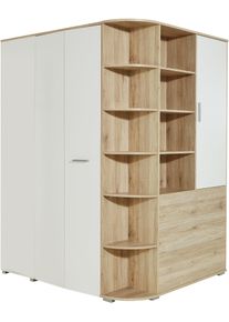 wimex Eckkleiderschrank »Joker« begehbarer Kleiderschrank in weiß, Größe B/H/T: 124 cm x 198 cm x 148 cm