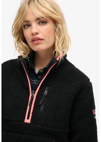 Superdry Fleecepullover »OUTDOOR HALF ZIP FLEECE« in schwarz, Größe L