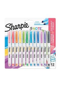 sharpie S-Note Textmarker & Kreative Markerstifte | Schreiben, Malen, Markieren & Mehr | geschmischte Pastellfarben | 2-in-1 Keilspitze (Breit & Fein) | 12 Stück Highlighter