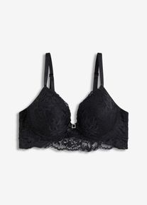 Schalen-BH mit zarter Spitze, schwarz, Größe 85B, bonprix