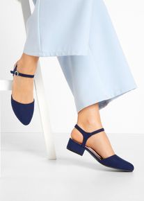 Slingpumps mit niedrigem Absatz, blau, Gr&ouml;&szlig;e 36, Vegan, bonprix