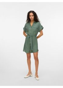 Véro Moda Vero Moda Midi-jurk VMBUMPY SS SHORT SHIRT DRESS WVN GA NOOS dames midi-jurken maat L (40) groen