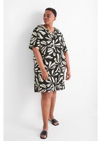 C&Amp;A Vestito di viscosa con scollo a V-fantasia, Nero, Taille: 3XL