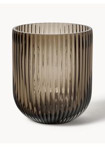 DBKD Wazon ze szkła Simple Stripe, W 14 cm Szary Szkło Ø 12 x W 14 cm