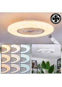 hofstein Benesal Plafonnier, Ventilateur de plafond lumineux Blanc, 1 lumière, Télécommandes