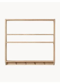 Kas Kopenhagen Ręcznie wykonany półka ścienna z drewna dębowego Eli Brązowy Drewno, Lite drewno S 70 x W 75 cm
