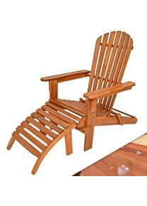 Casaria Sonnenstuhl Adirondack Akazienholz inkl Fußstütze