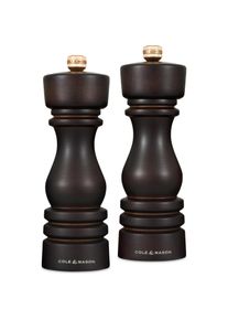 Cole & Mason Cole & Mason Pfeffer-Salzm&uuml;hlen Set London Buche dunkel 18x5.8x5.8 cm, Pfefferm&uuml;hle + Salzm&uuml;hle, Braun
