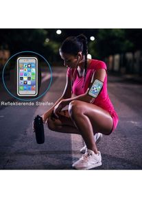 SmartFitness Handy Sport Armband, Smartphone Sportarmband, Schwarz, Transparent