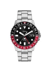 Fossil, Armbanduhr, Herrenuhr BLUE GMT, Silber, (Analoguhr, 46 mm)