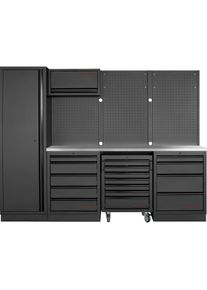 Kraftwerk, Werkstattschrank, MOBILIO BLK Kombi Lochwand Edelstahl (264 cm, 200 cm)