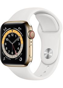 Apple Watch Series 6 Acciaio inossidabile 40 mm (2020) | oro | Cinturino Sport bianco