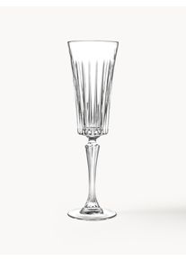 RCR Kieliszek do szampana ze szkła kryształowego z reliefem Timeless, 6 szt. Kryształ Ø 7 x W 24 cm, 210 ml