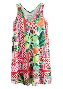 next Dames Jurk smaragd / oranje / rood / wit 34