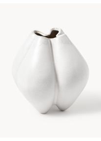 Wazon z kamionki Frida, W 19 cm Biały Ceramika S 18 x W 19 cm | Westwing Collection