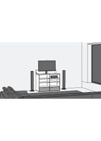 Pickawood Meuble de salon avec élévateur TV intégré Mélaminé premium
