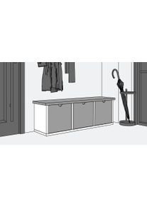 Pickawood Banc coffre pour entrée sur mesure Mélaminé premium