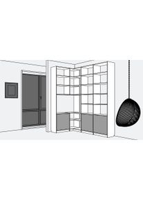 Pickawood Bibliothèque d'angle sur mesure Mélaminé premium
