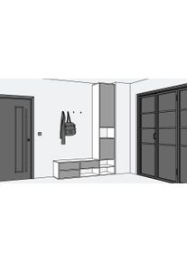 Pickawood Vestiaire en L sur mesure MDF Peint