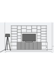 Pickawood Meuble TV avec casier adapté pour votre télévision Mélaminé premium