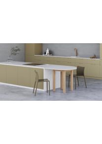 Pickawood Table semi circulaire pour îlot de cuisine MDF Peint