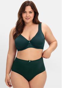 sheego Dames Beugelbeha met naadloze cups in diepgroen ,maat 100E, Witt, 82% Polyamide, 18% Elastan