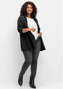 sheego by Joe Browns Dames Vest met capuchon en knoop in antraciet ,maat 40/42, Witt, 80% Polyacryl, 20% Polyester