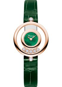 Chopard Happy Diamonds Icons 25.8mm - 209415-5002 - Ladies watch with diamonds, green dial and alligator leather strap