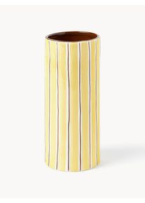 &k Amsterdam Ręcznie malowany wazon z porcelany Ray, W 18 cm Czerwony, Żółty Porcelana Ø 8 x W 18 cm