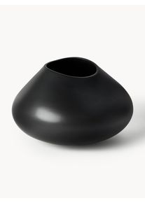 Ręcznie wykonany wazon z kamionki Latona, W 19 cm Czarny Ceramika Ø 26 x W 19 cm | Westwing Collection