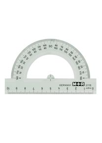 M+R Halbkreis Winkelmesser 10 cm gegenläufige Bezifferung