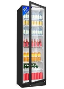 Bomann KSG 7351 Flaschenkühlschrank Getränkekühlschrank 60cm breit 356 Liter Glastür schwarz